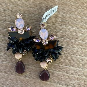 NWT JCREW Tortoise Crystal Earrings in Shell Pink